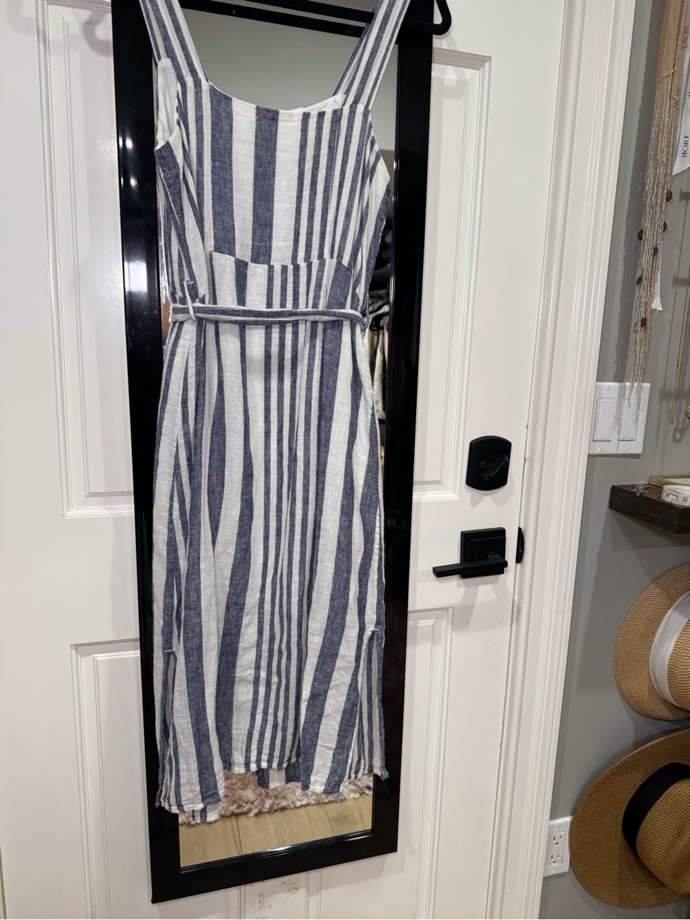 Rails Blue and White Striped Maxi Dress with Tie Waist size small - Picture 9 of 11